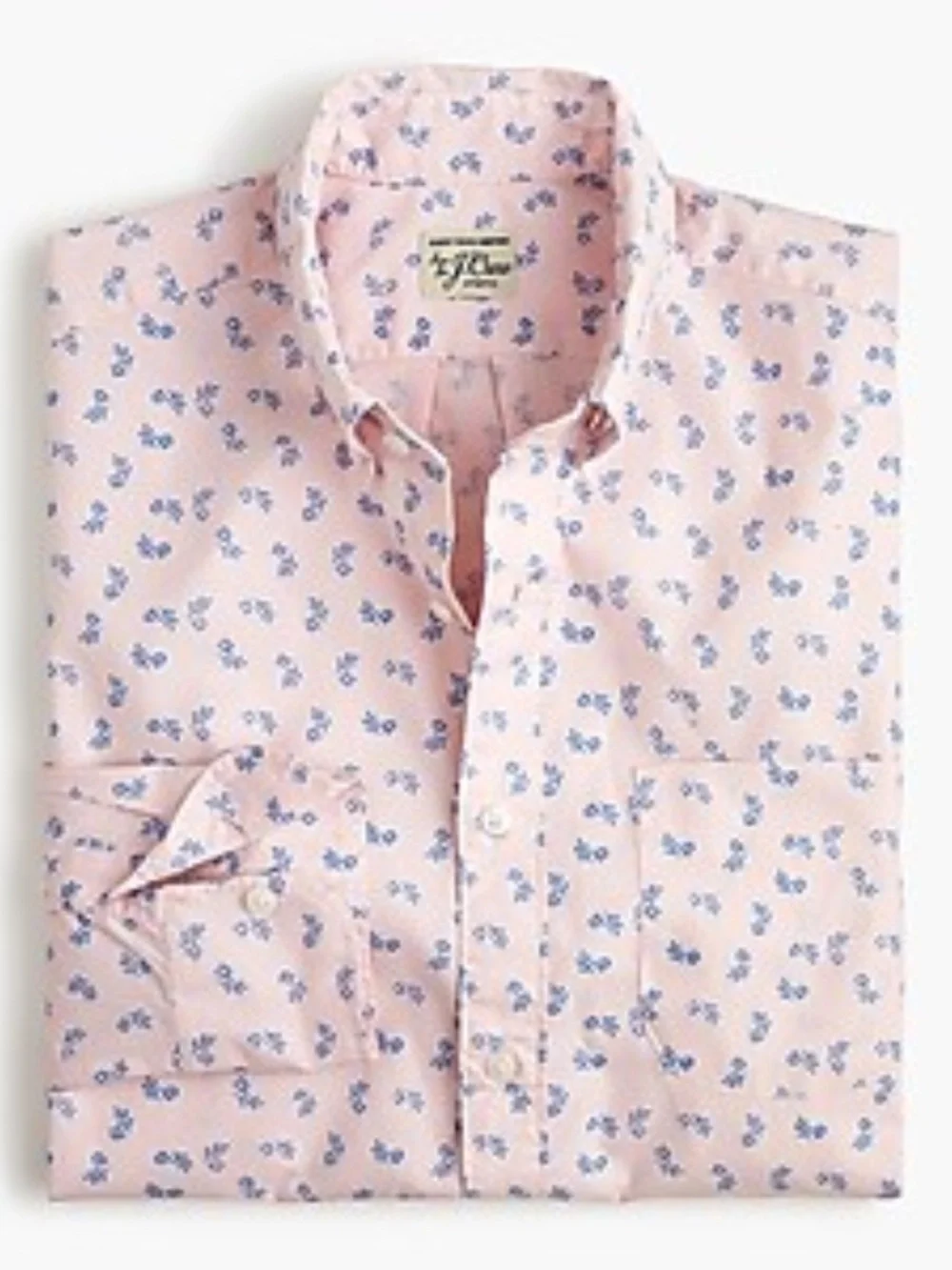J. Crew Classic Stretch Secret Wash Button Down Shirt in Pink Branches